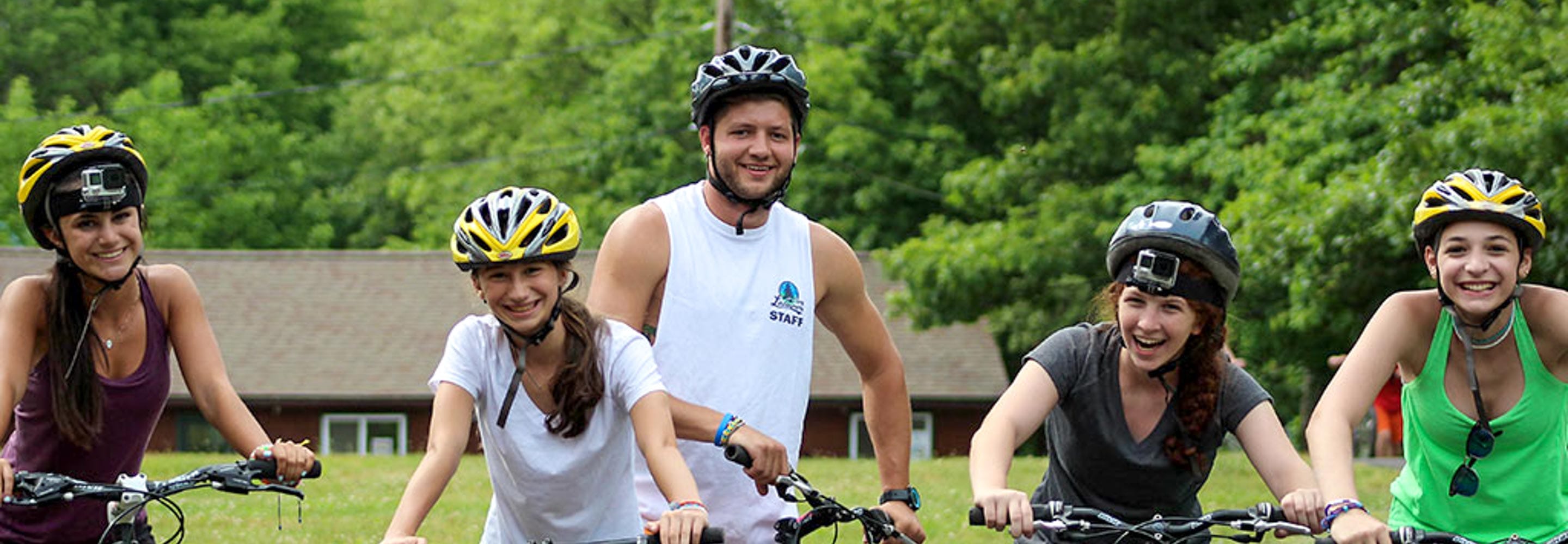 teen staff riding bikes