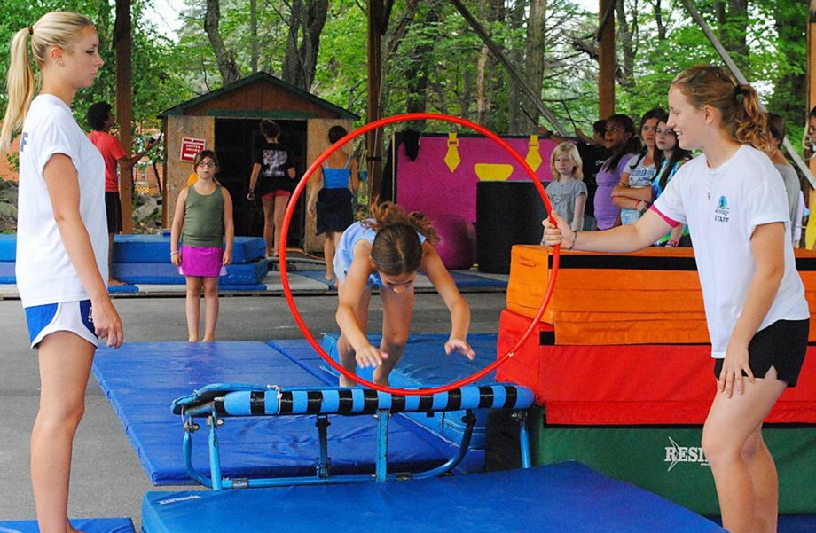 Diving through hoop for circus program