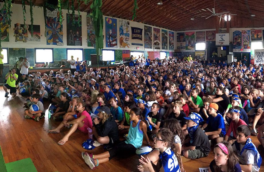 Campers watching theater performance